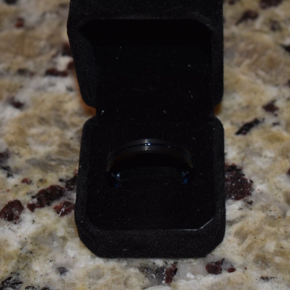 Men's Tungsten Blue Band - Large